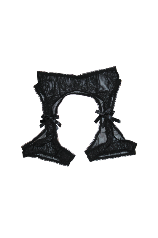 Bow Garter Belt - Black