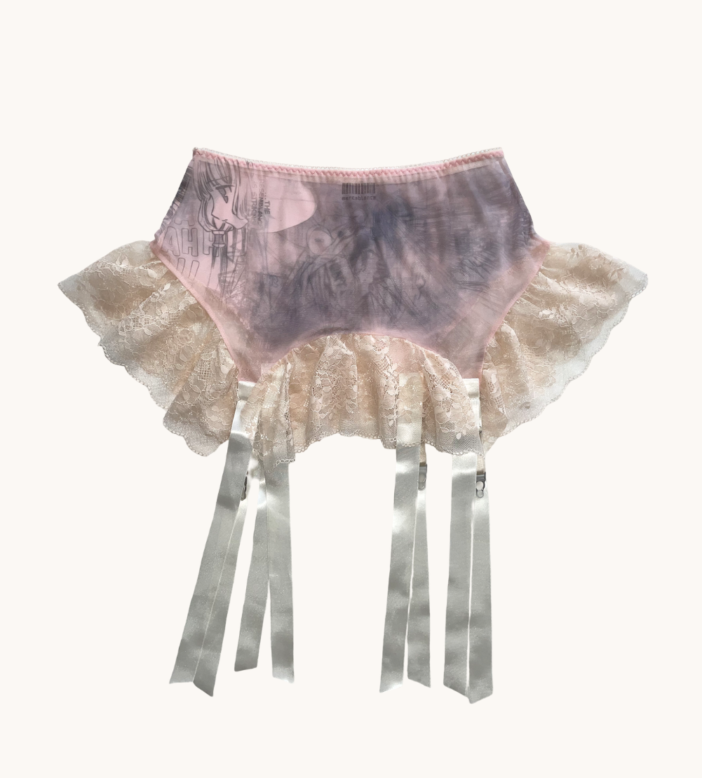 Chobits Garter Skirt - Rose/Lace