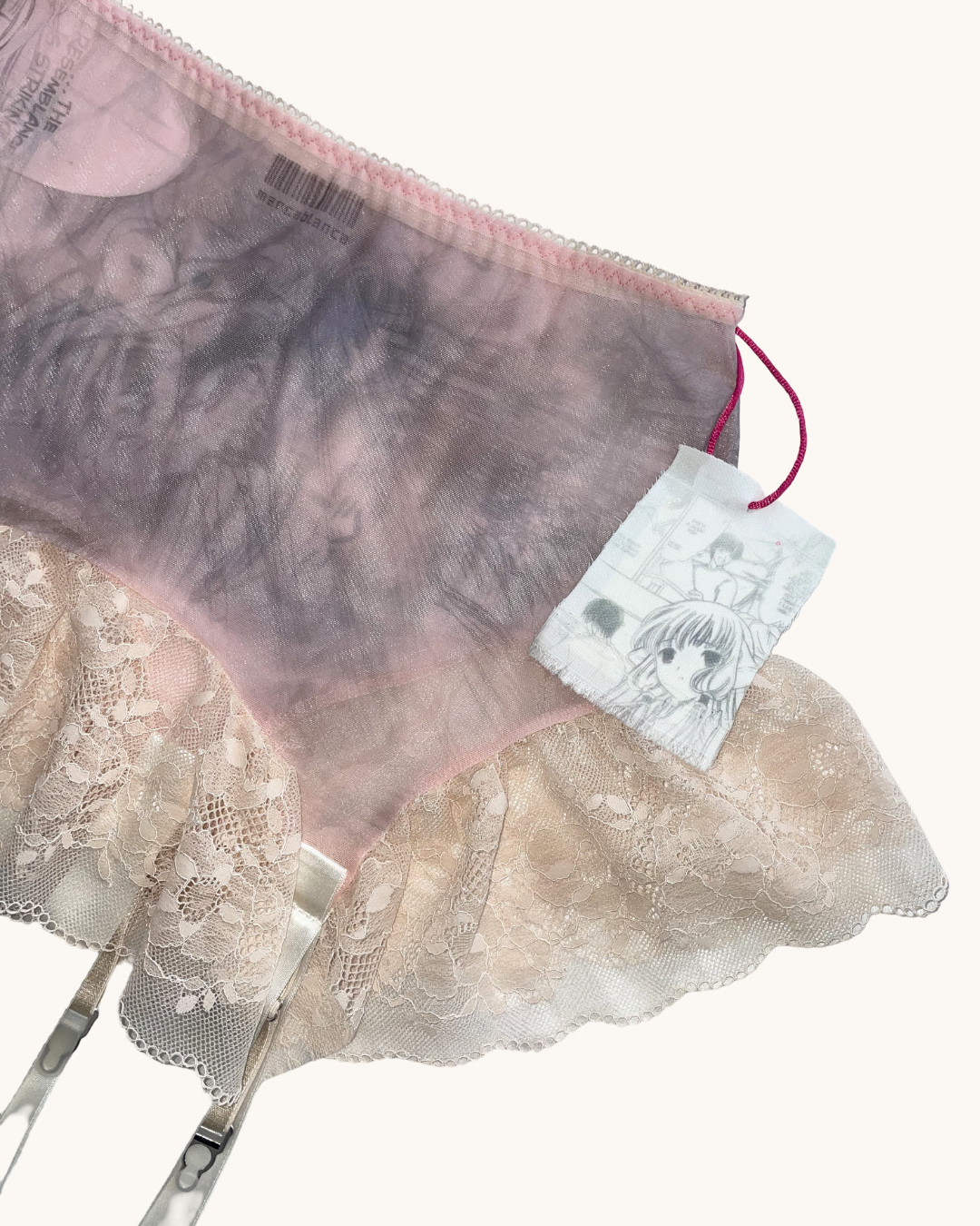 Chobits Garter Skirt - Rose/Lace