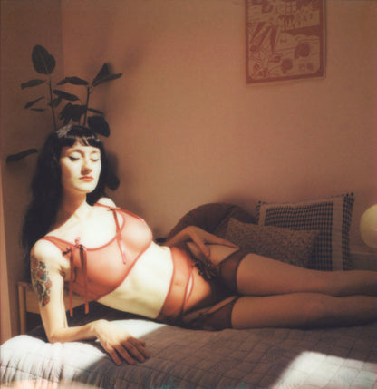 Bow Garter Set - Wine